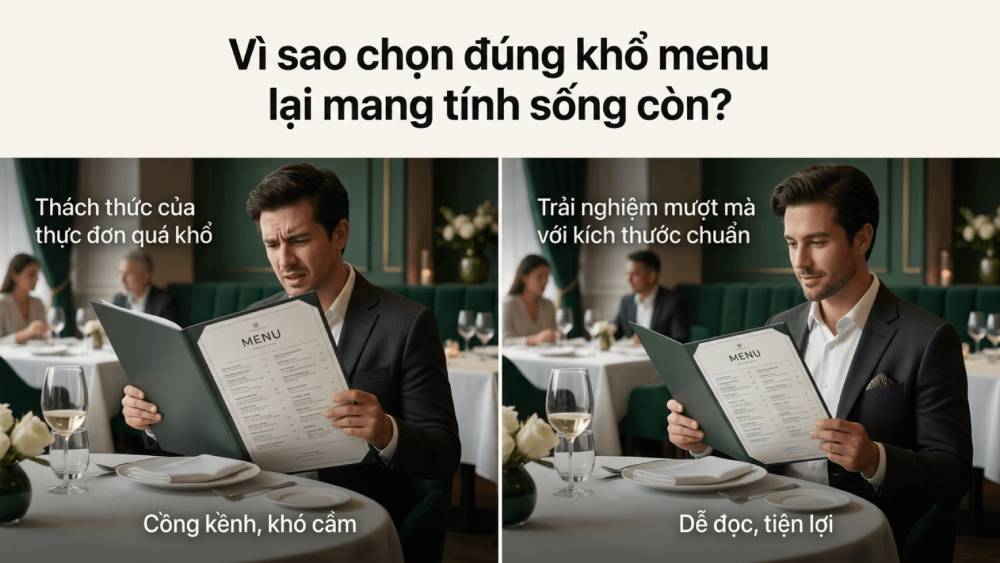 Vì Sao Chọn Đúng Khổ Menu Lại Mang Tính Sống Còn?
