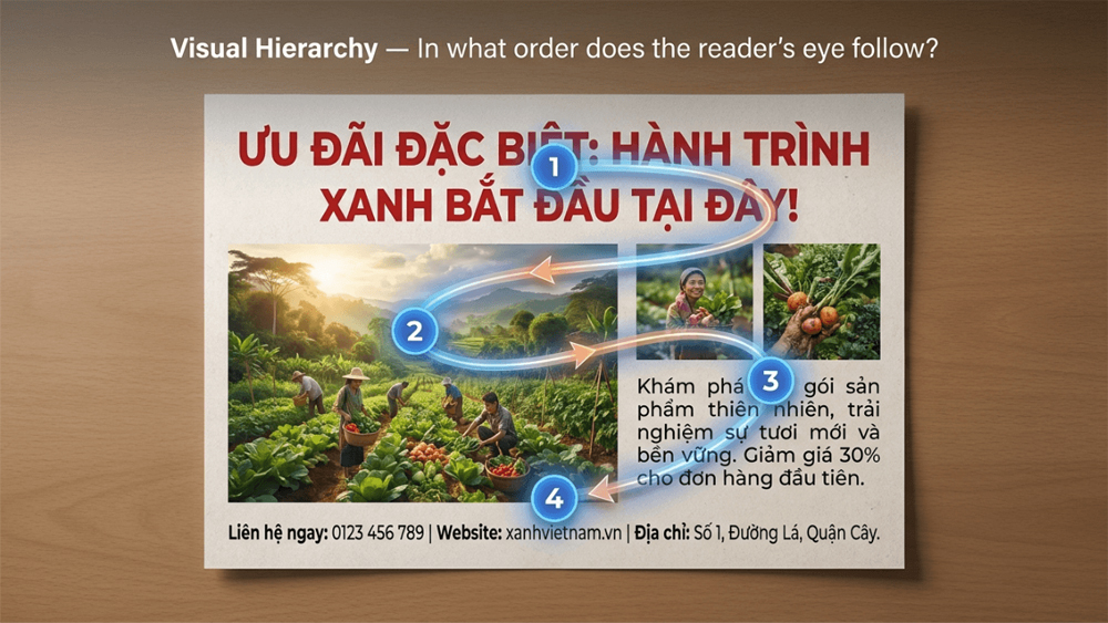 Visual Hierarchy — Phân Cấp Thị Giác: Mắt Người Đọc Theo Thứ Tự Nào?