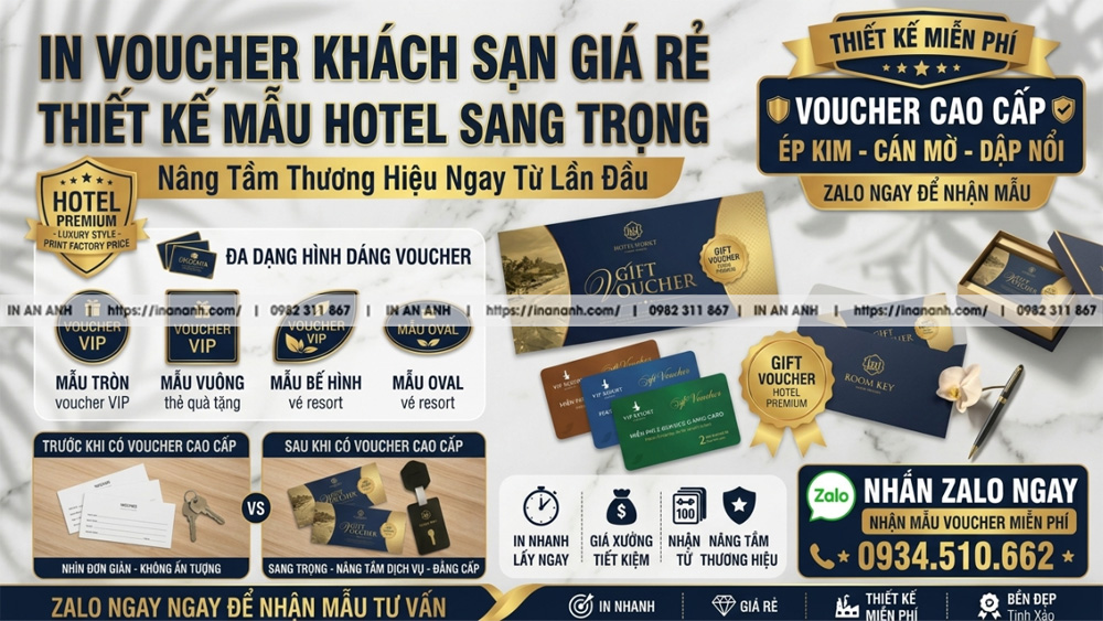 thiết kế mẫu voucher hotel sang trọng