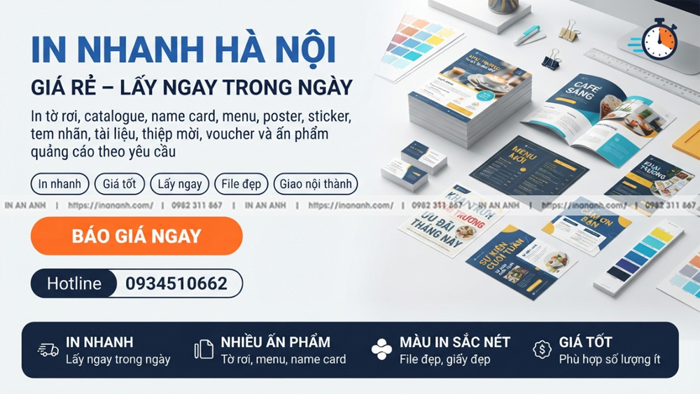 Xưởng In Nhanh Tại Hà Nội Lấy Ngay