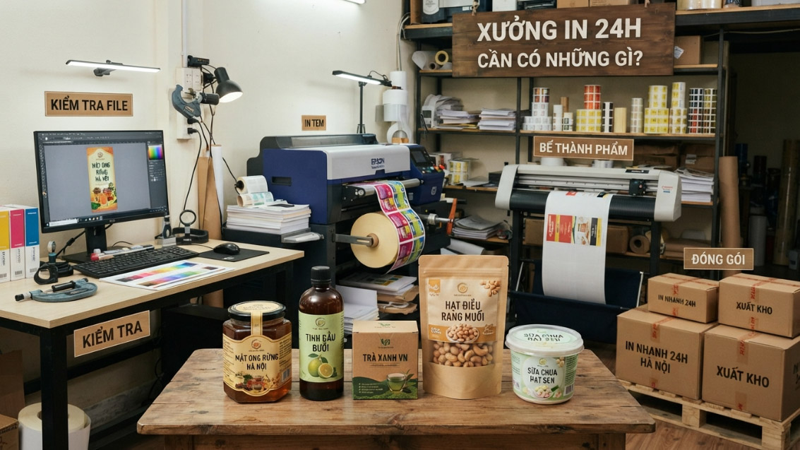 Xưởng In Tem Nhãn Lấy Ngay 24h Tại Hà Nội gồm những gì