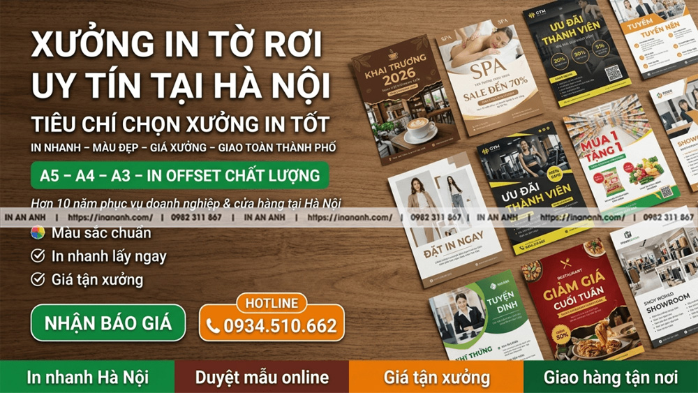 Xưởng In Tờ Rơi Uy Tín Tại Hà Nội — Tiêu Chí Chọn Đúng