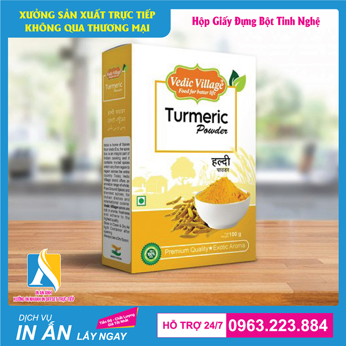 Hộp đựng tinh bột nghệ giúp tạo dấu ấn