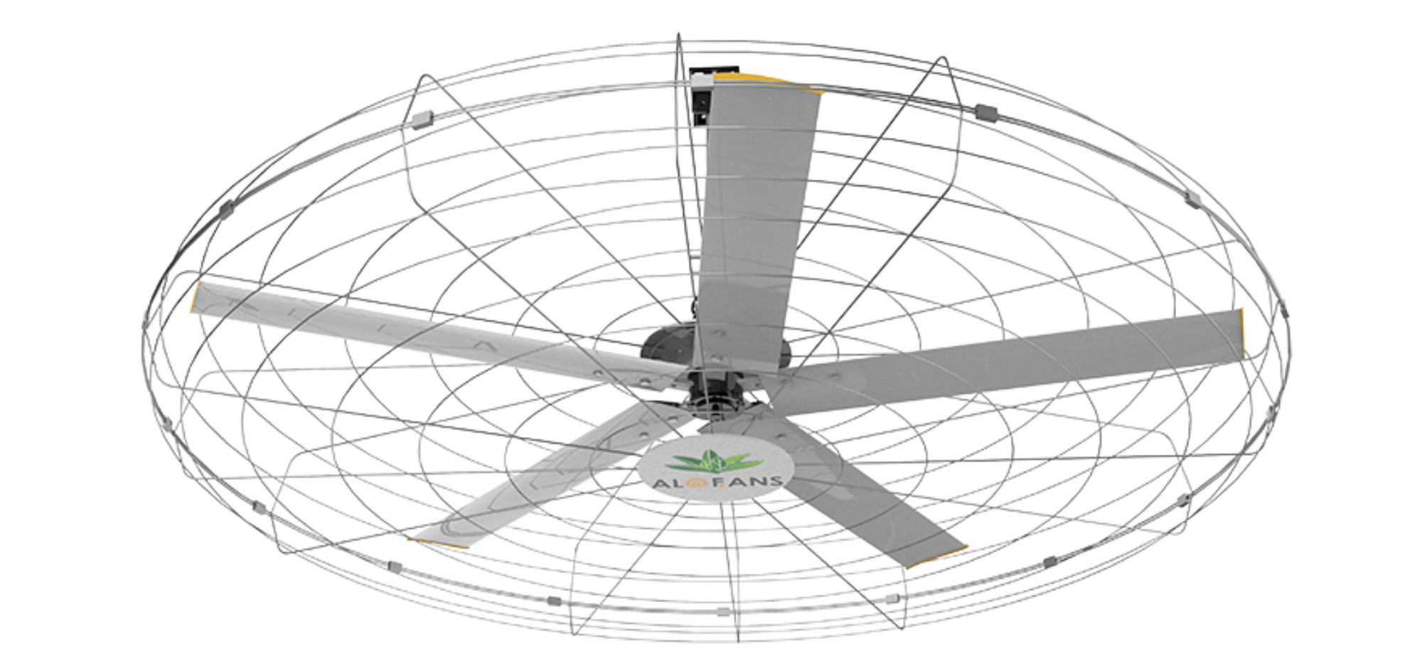 Quạt gắn tường sải cánh rộng, tốc độ chậm, lưu lượng lớn HVLS