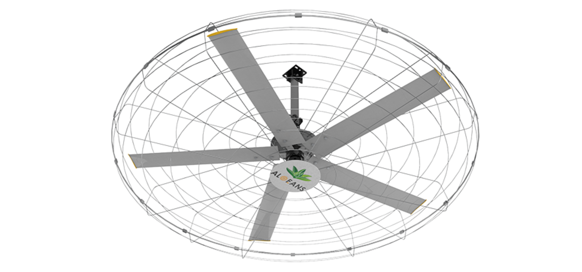 Quạt gắn tường sải cánh rộng, tốc độ chậm, lưu lượng lớn HVLS