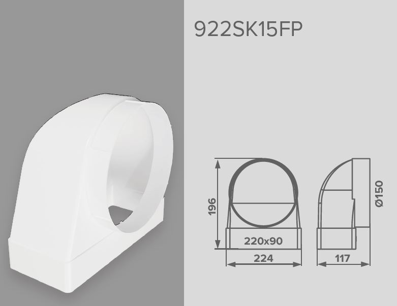 Co chuyển ống vuông - miệng gió tròn SK-FP