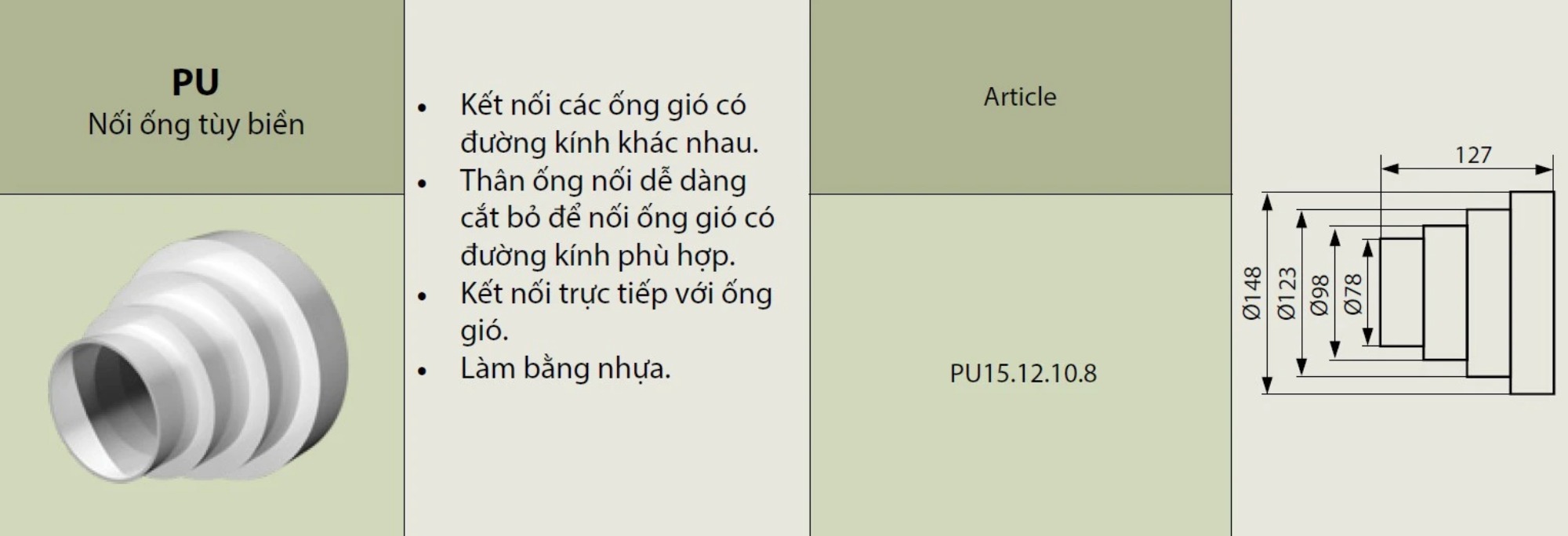 Nối tăng giảm đa năng ĐỒNG TÂM - PU