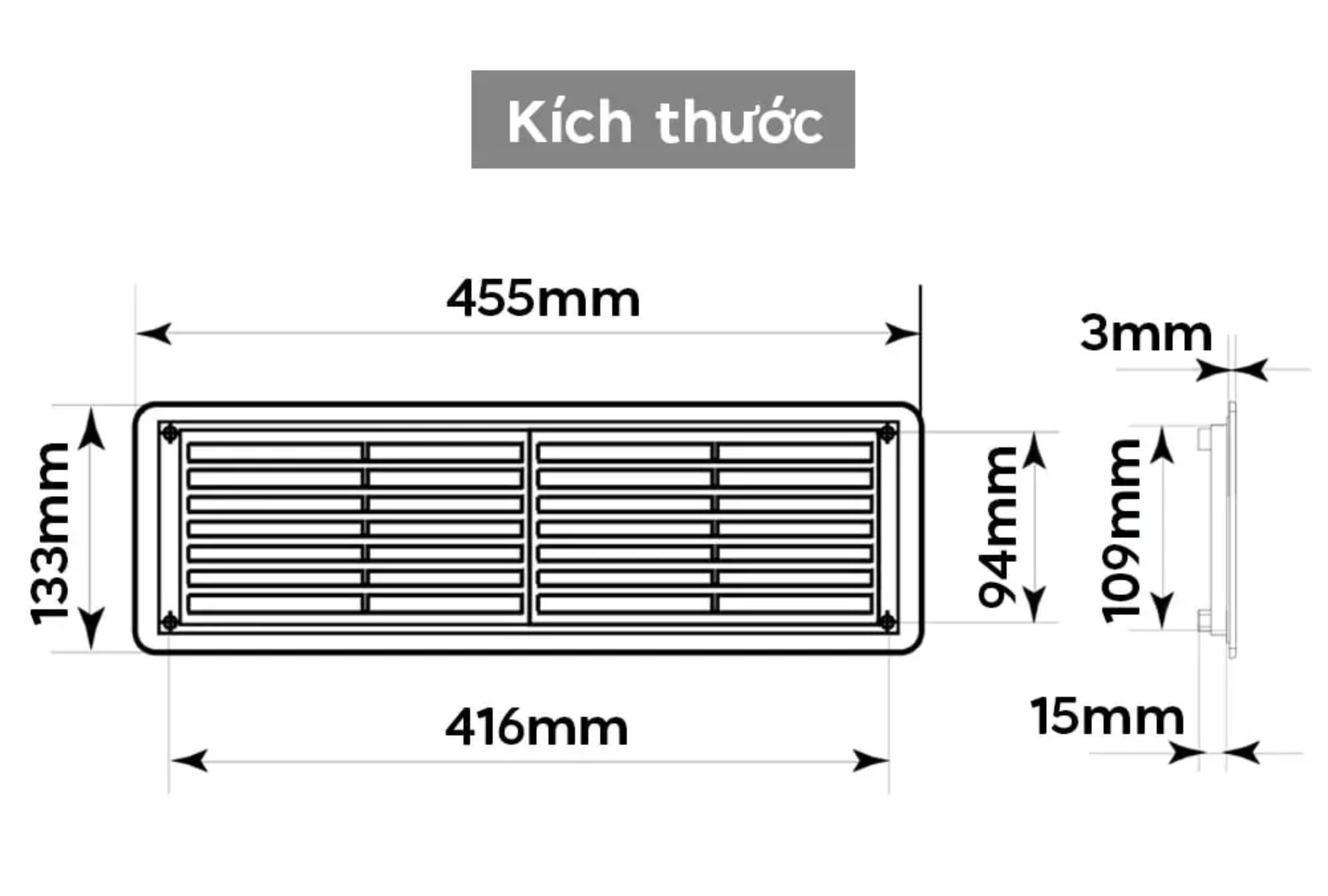 Cửa thông hơi gắn tường - RP