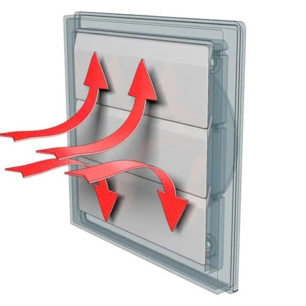 Cửa chớp tự động nhựa NGOÀI TRỜI có cổ gắn ống K-F