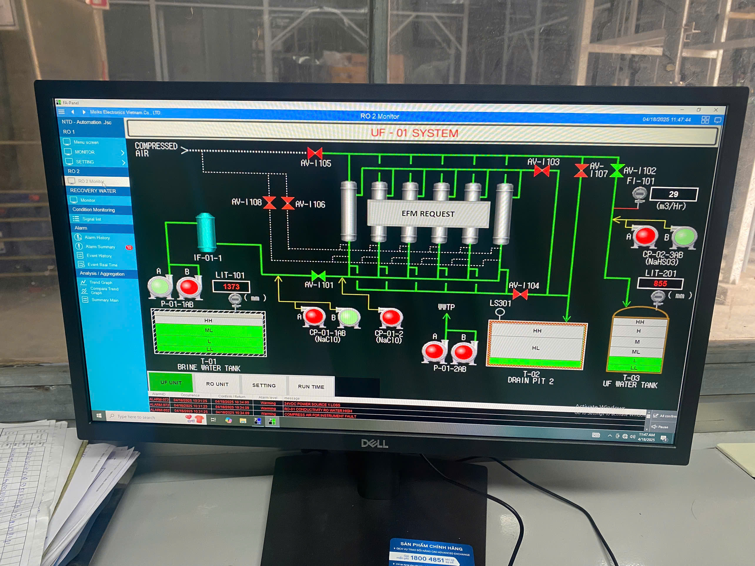 Ro Scada System NTD Automation thi công dự án SCADA giám sát hệ thống RO1, RO2, HỆ TH