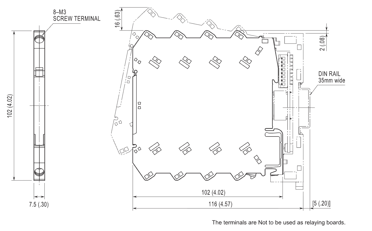 Kích thước bên ngoài (đơn vị: mm [inch])