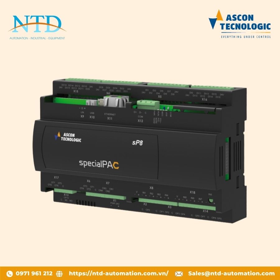 Bộ điều khiển lập trình đa chức năng SP8 Ascon Technologic