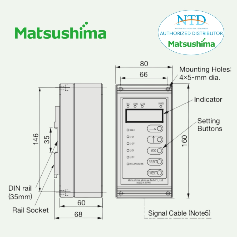 Bản vẽ kỹ thuật bộ chuyển đổi cho loại từ xa PFM-KCU04 Matsushima