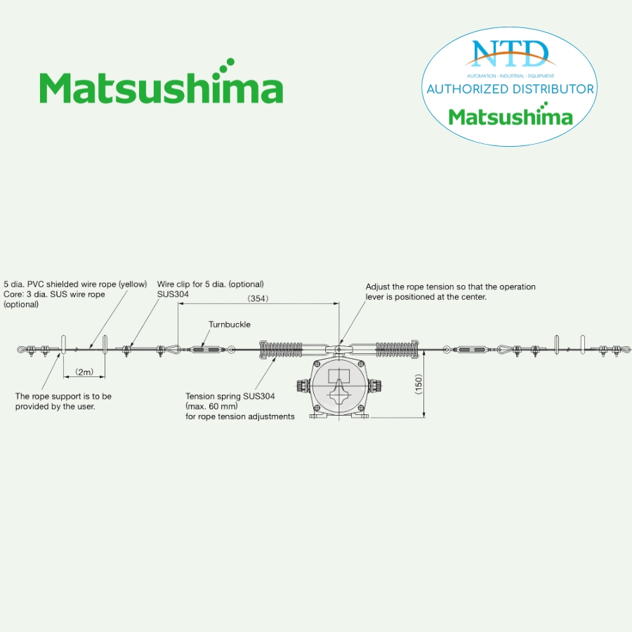 Bản vẽ kỹ thuật công tắc dừng khẩn cấp ERTD-50 Matsushima chi tiết