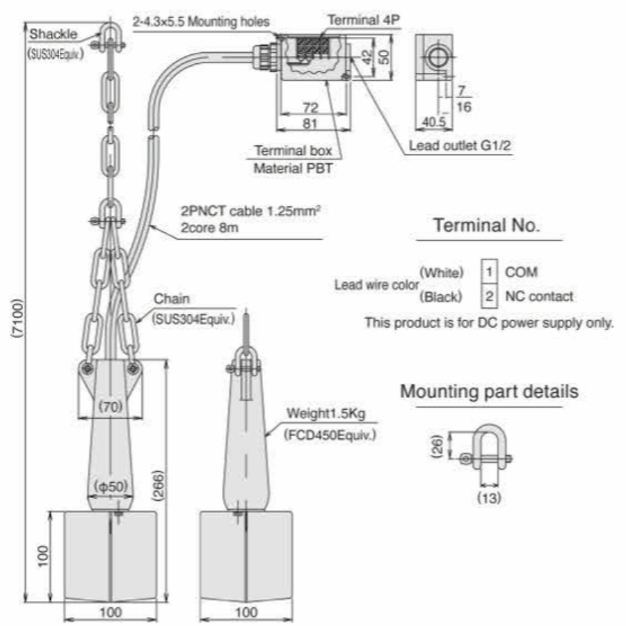 Bản vẽ kỹ thuật công tắc nghiêng MFFP-40CW Matsushima