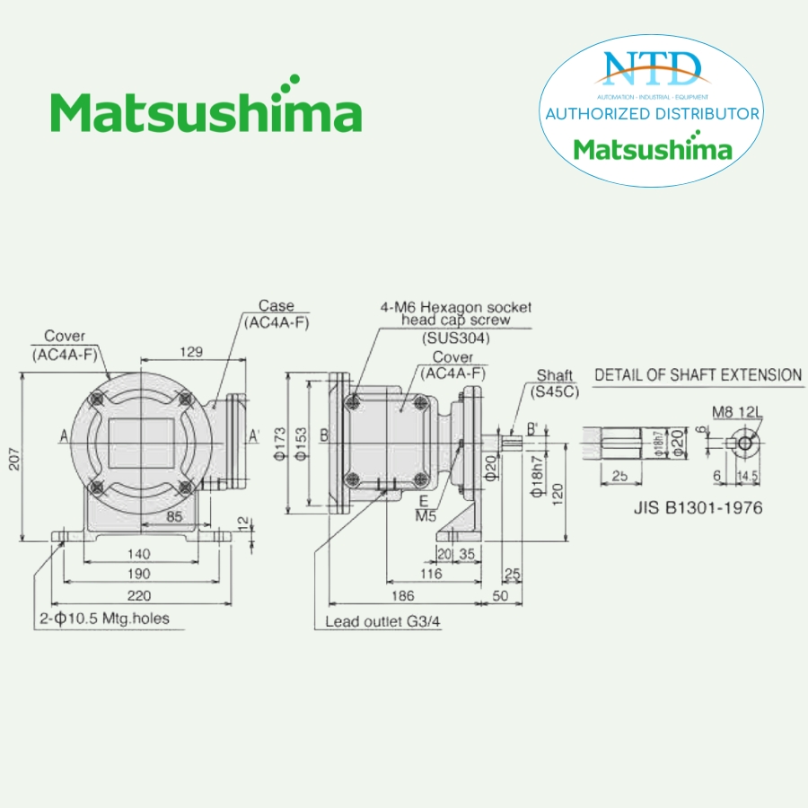 Bản vẽ kỹ thuật rơ-le tốc độ, thiết bị bảo vệ băng tải ESRDP-200B Matsushima