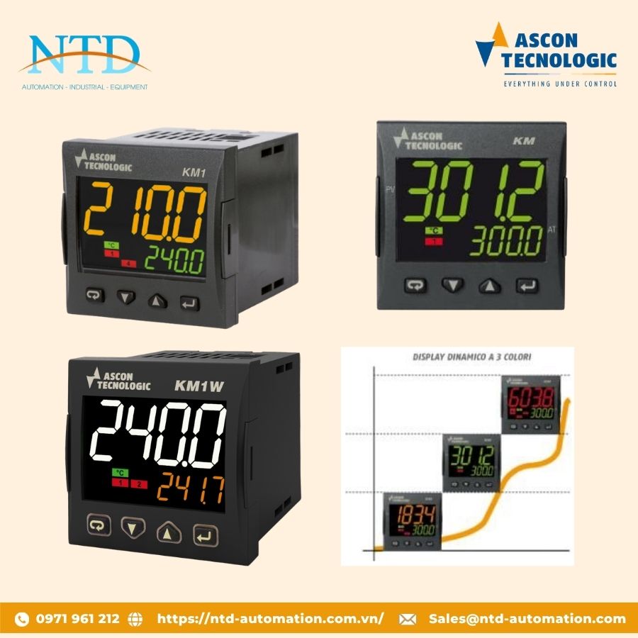 Bộ điều khiển PID tích hợp timer KM1 ASCON TECHNOLOGIC