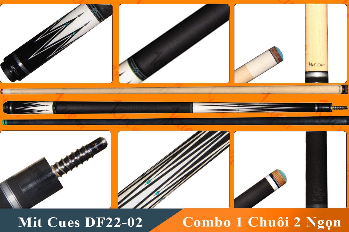 Cơ, Gậy Bi-a Mit Cues DF22-01 02 Ngọn (Ngọn Nguyên Bản, Ngọn Carbon Mit)