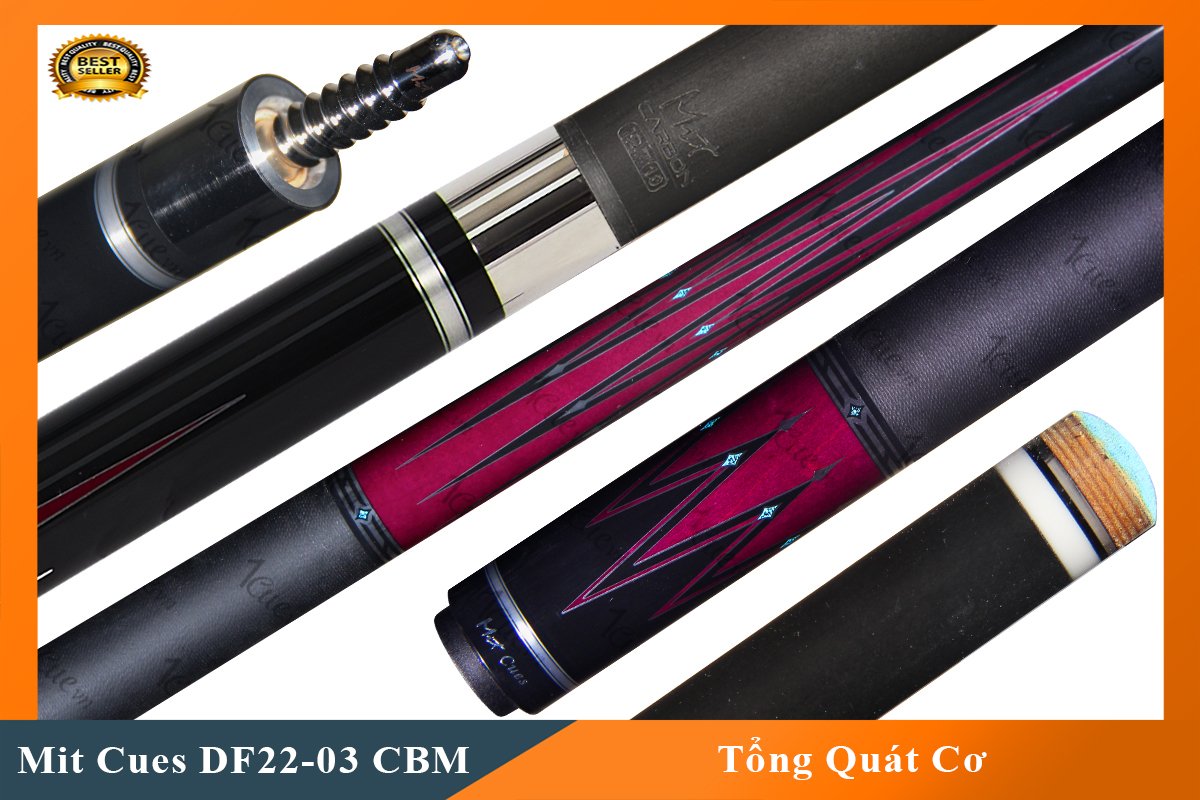 Cơ, Gậy Bi-a Mit Cues DF22-03 02 Ngọn (Ngọn Nguyên Bản, Ngọn Carbon Mit)