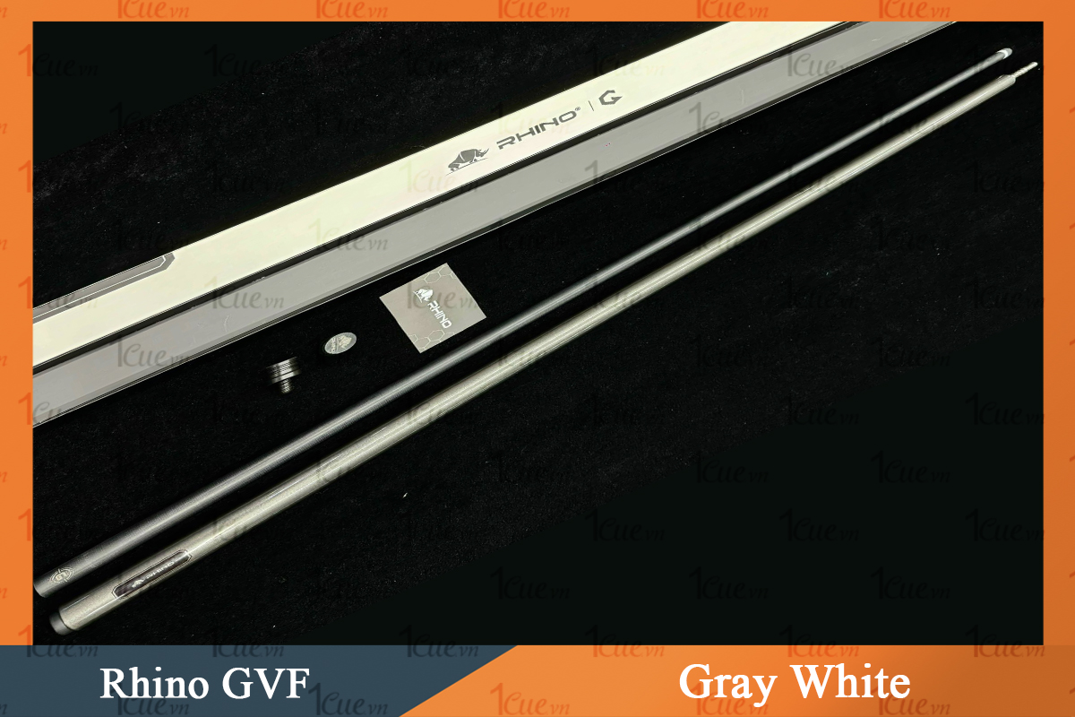 Cơ, Gậy Bi-a Rhino GVF White Grey Ngọn Carbon | 1Cue.vn