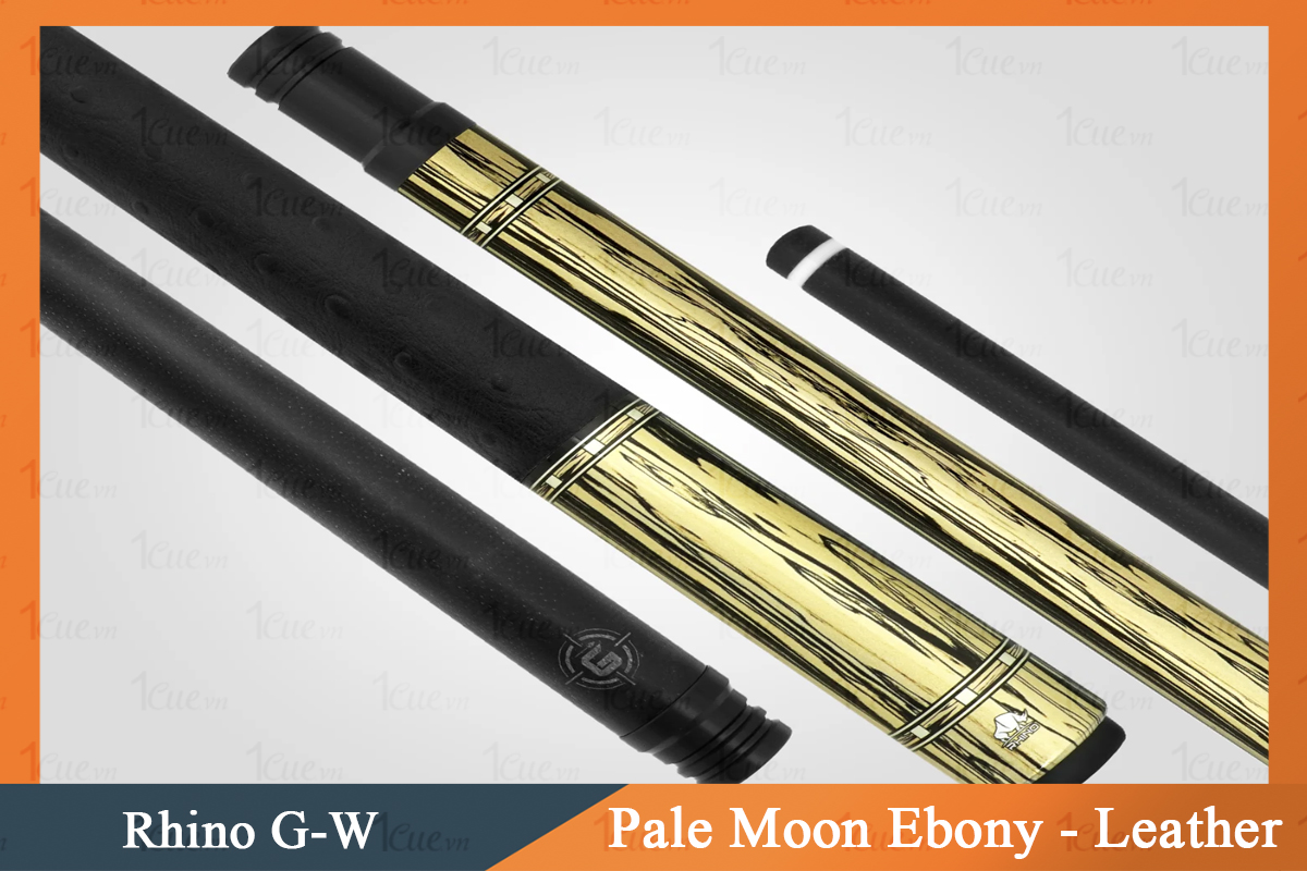 Cơ, Gậy Bi-a Rhino  Pale Moon Ebony - Leather Wrap   Ngọn Carbon | 1Cue.vn