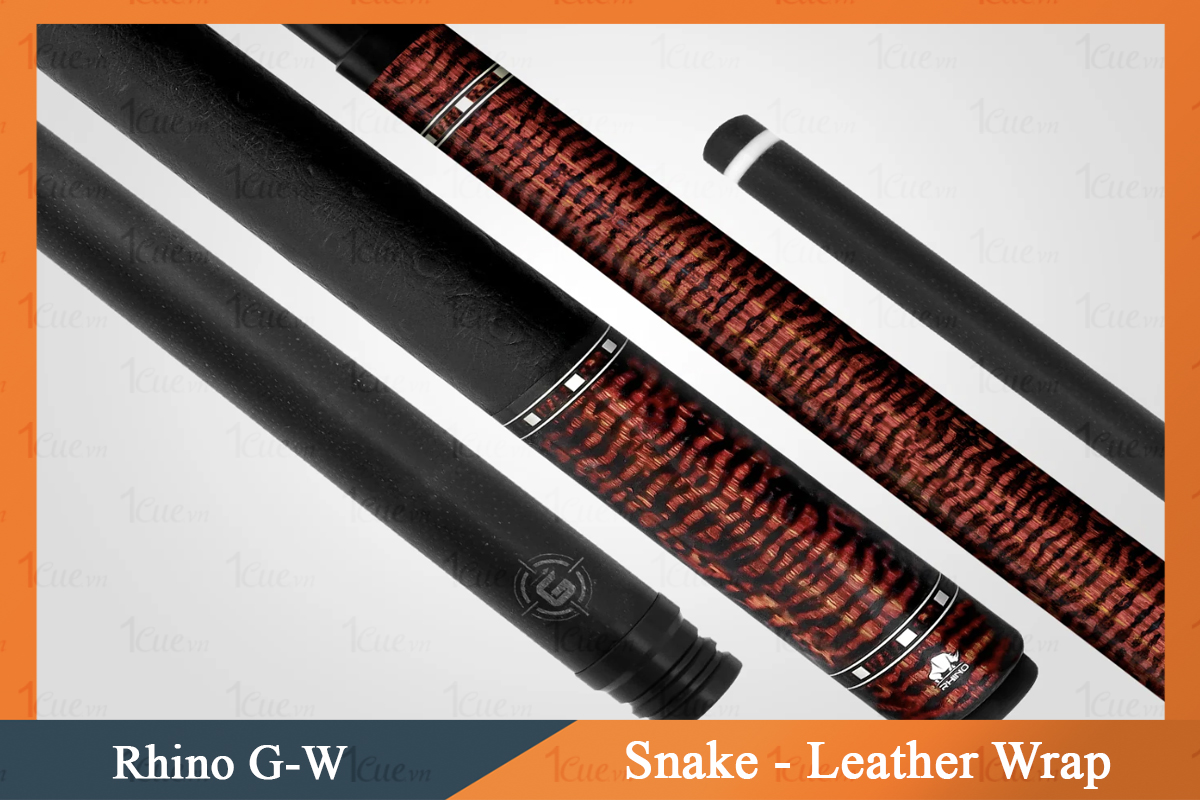 Cơ, Gậy Bi-a Rhino  Snake - Leather Wrap Ngọn Carbon | 1Cue.vn