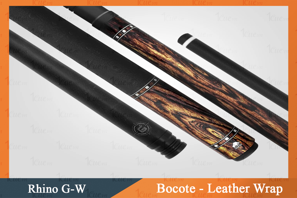 Cơ, Gậy Bi-a Rhino Thuya - Leather Wrap Ngọn Carbon | 1Cue.vn