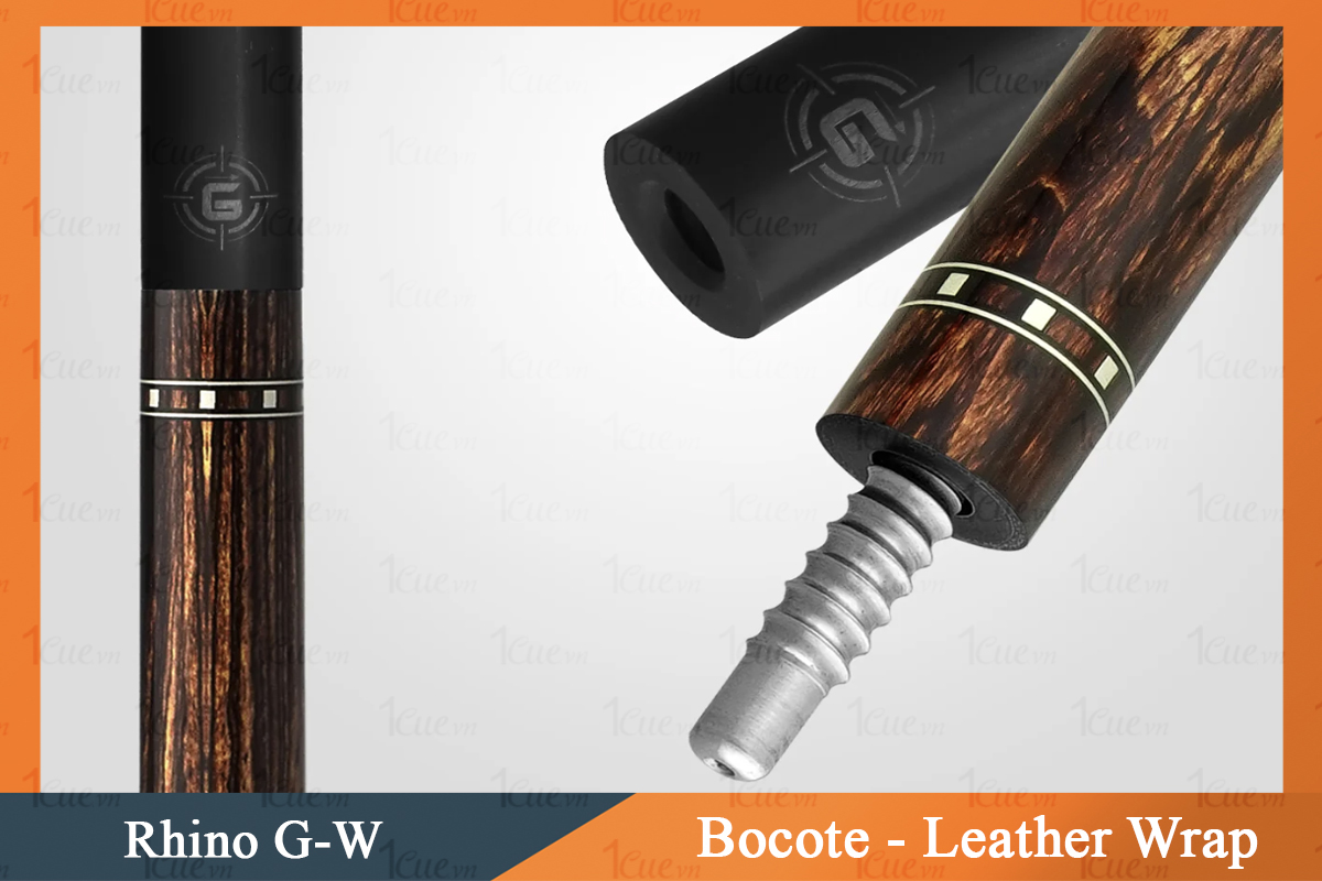 Cơ, Gậy Bi-a Rhino Thuya - Leather Wrap Ngọn Carbon | 1Cue.vn