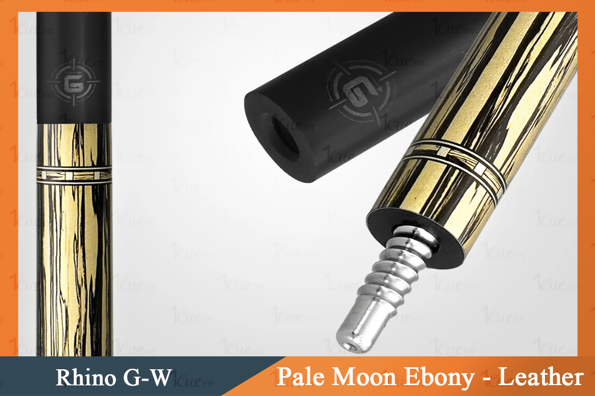 Cơ, Gậy Bi-a Rhino  Pale Moon Ebony - Leather Wrap   Ngọn Carbon | 1Cue.vn