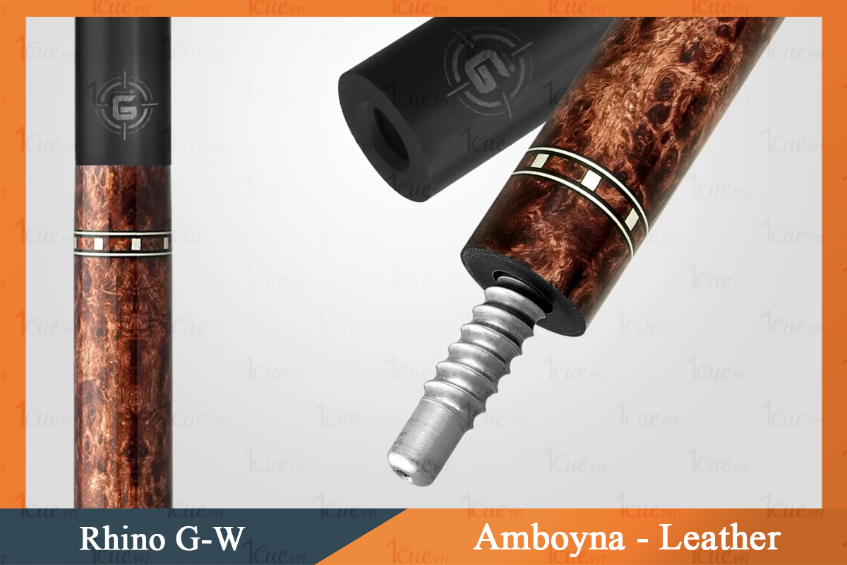 Cơ, Gậy Bi-a Rhino Amboyna Ngọn Carbon | 1Cue.vn