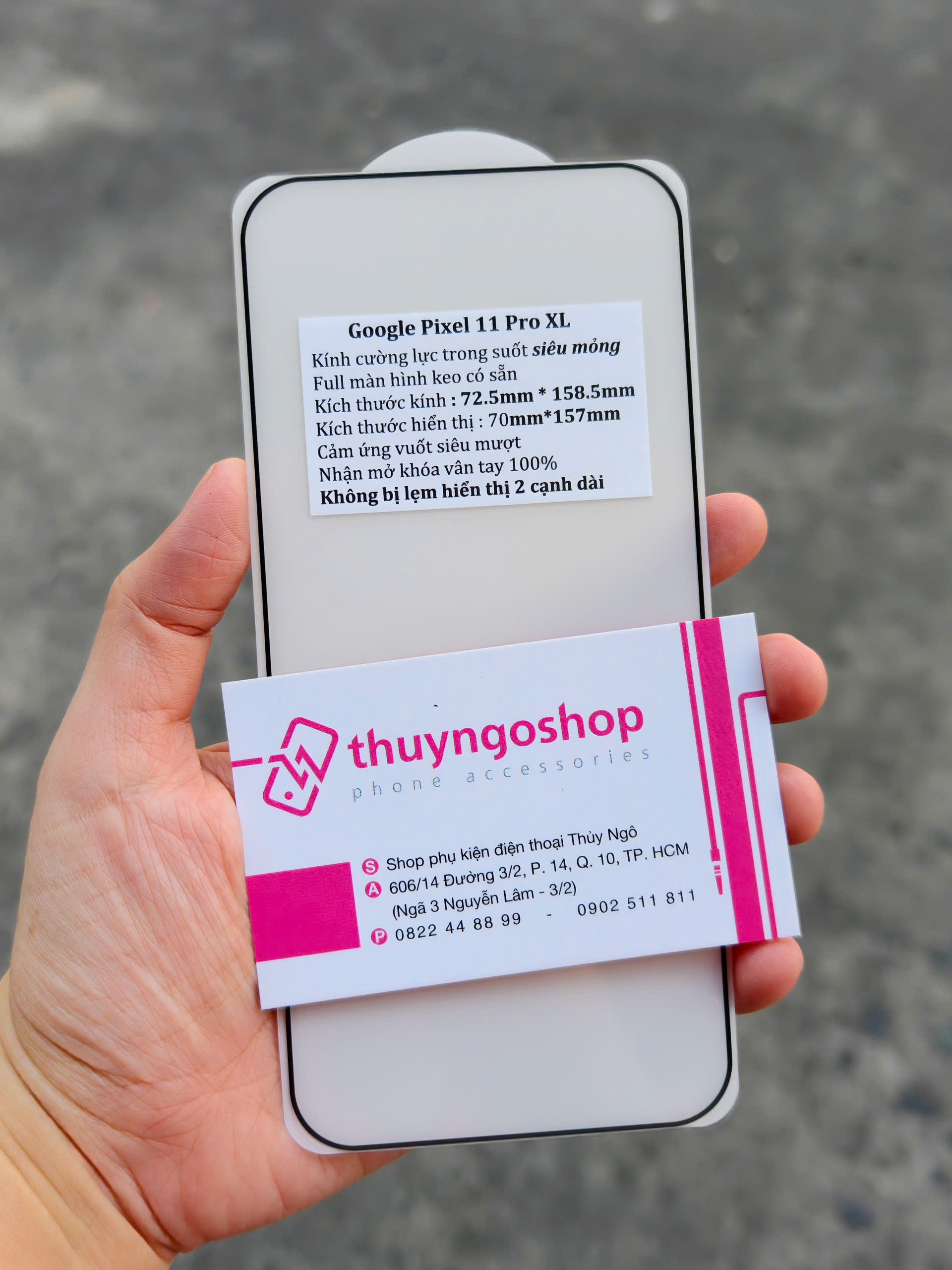 Kính cường lực siêu mỏng full màn hình Google Pixel 11 Pro XL keo 100% toàn màn hình