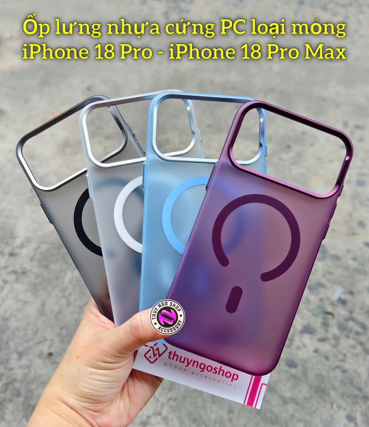 [PC mờ] Ốp cứng mờ chống vân tay (loại mỏng) iPhone 18 Pro