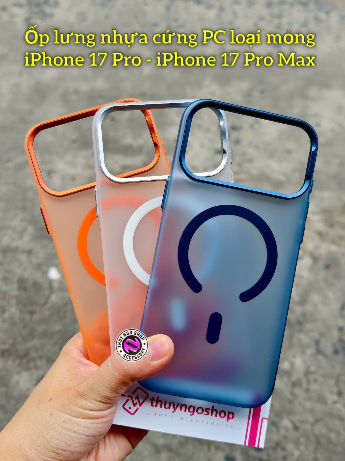 [PC mờ] Ốp cứng mờ chống vân tay (loại mỏng) iPhone 17 Pro