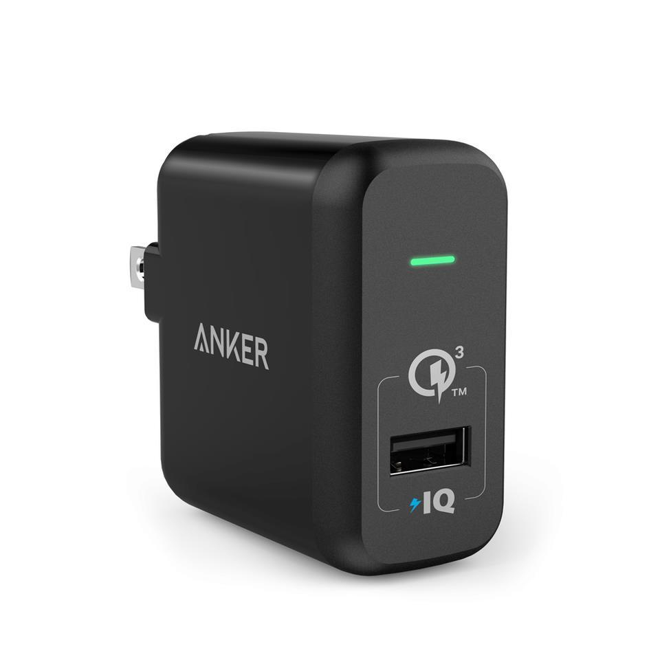 Sạc Anker 1 Cổng 18W [PowerPort+1, QC 3.0, with PowerIQ] - Đen