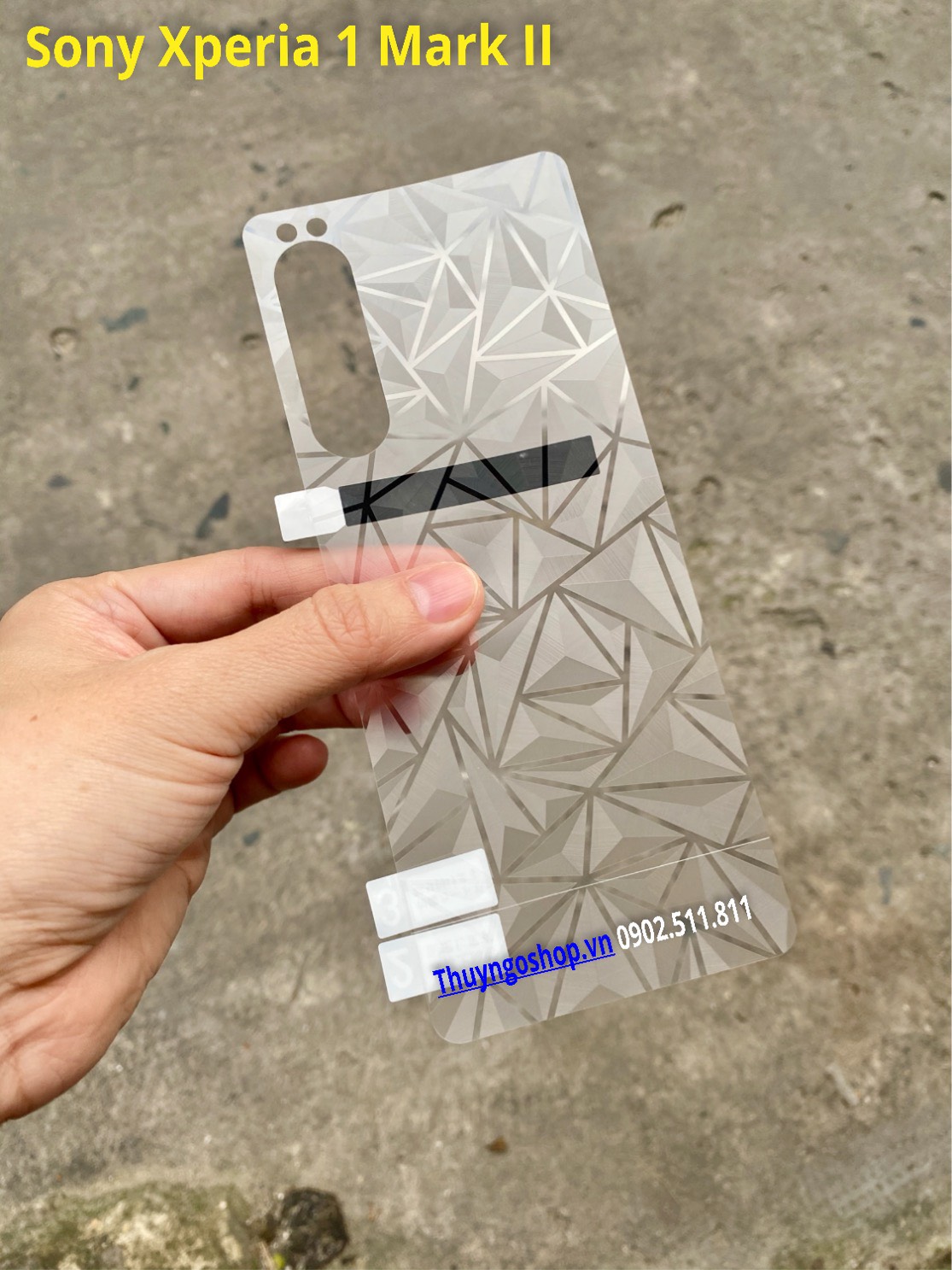 Dán mặt lưng 3D Kim cương Sony Xperia 1 Mark II