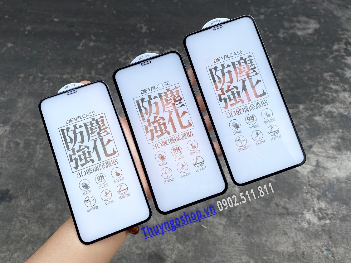 Iphone 11 / 11 Pro / 11 Pro Max / X /Xs Max / Xs / XR - Kính cường lực DevilCase full màn hình 100%