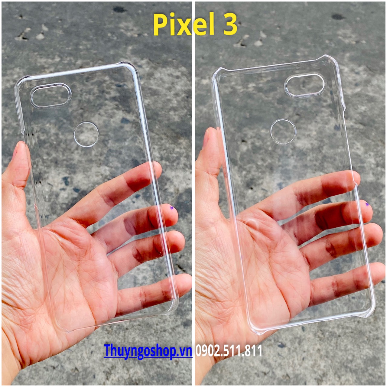 Ốp cứng siêu trong suốt Google Pixel 3