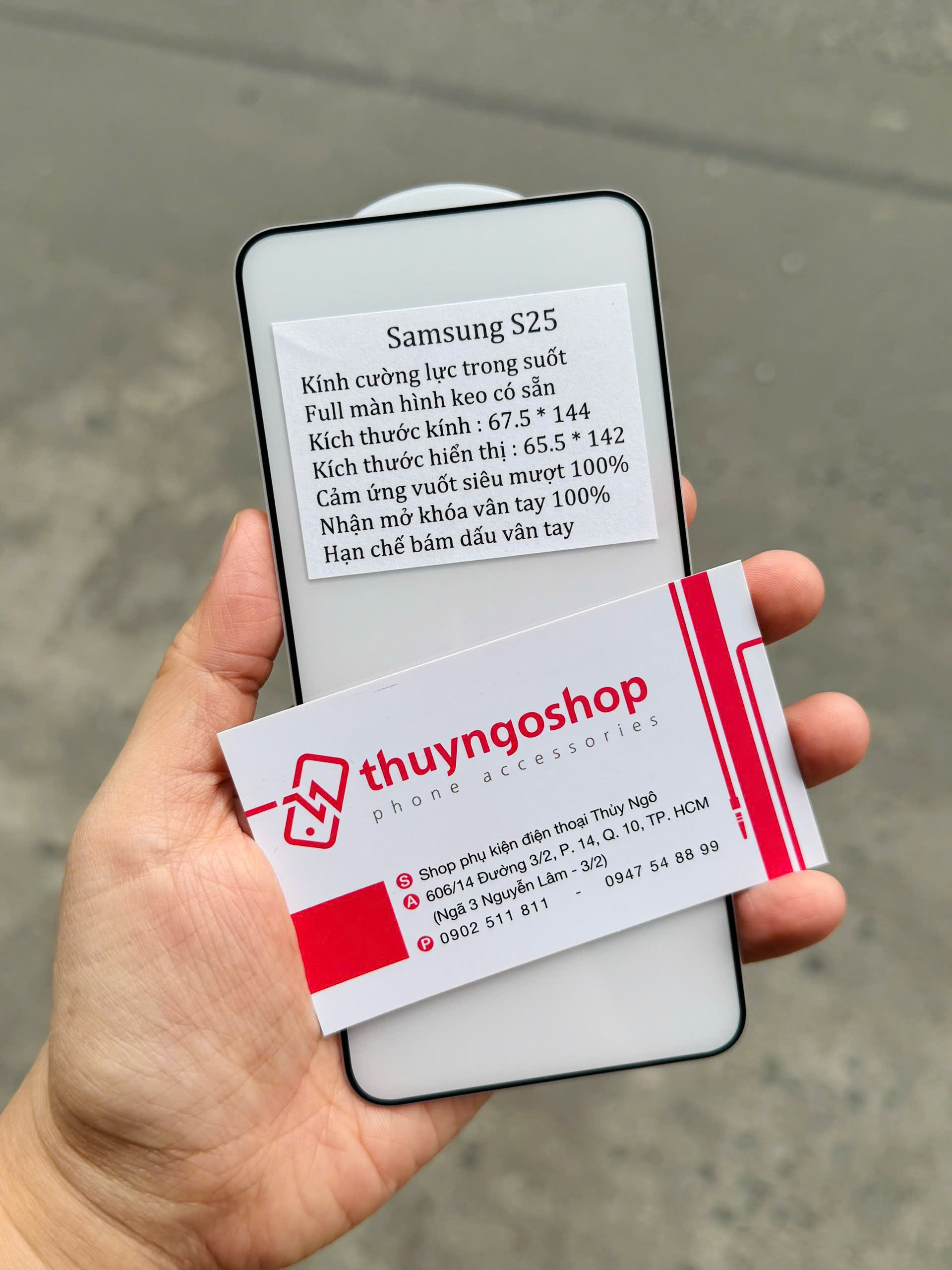 Kính cường lực Full màn hình Samsung S25 (nhận vân tay 100%)