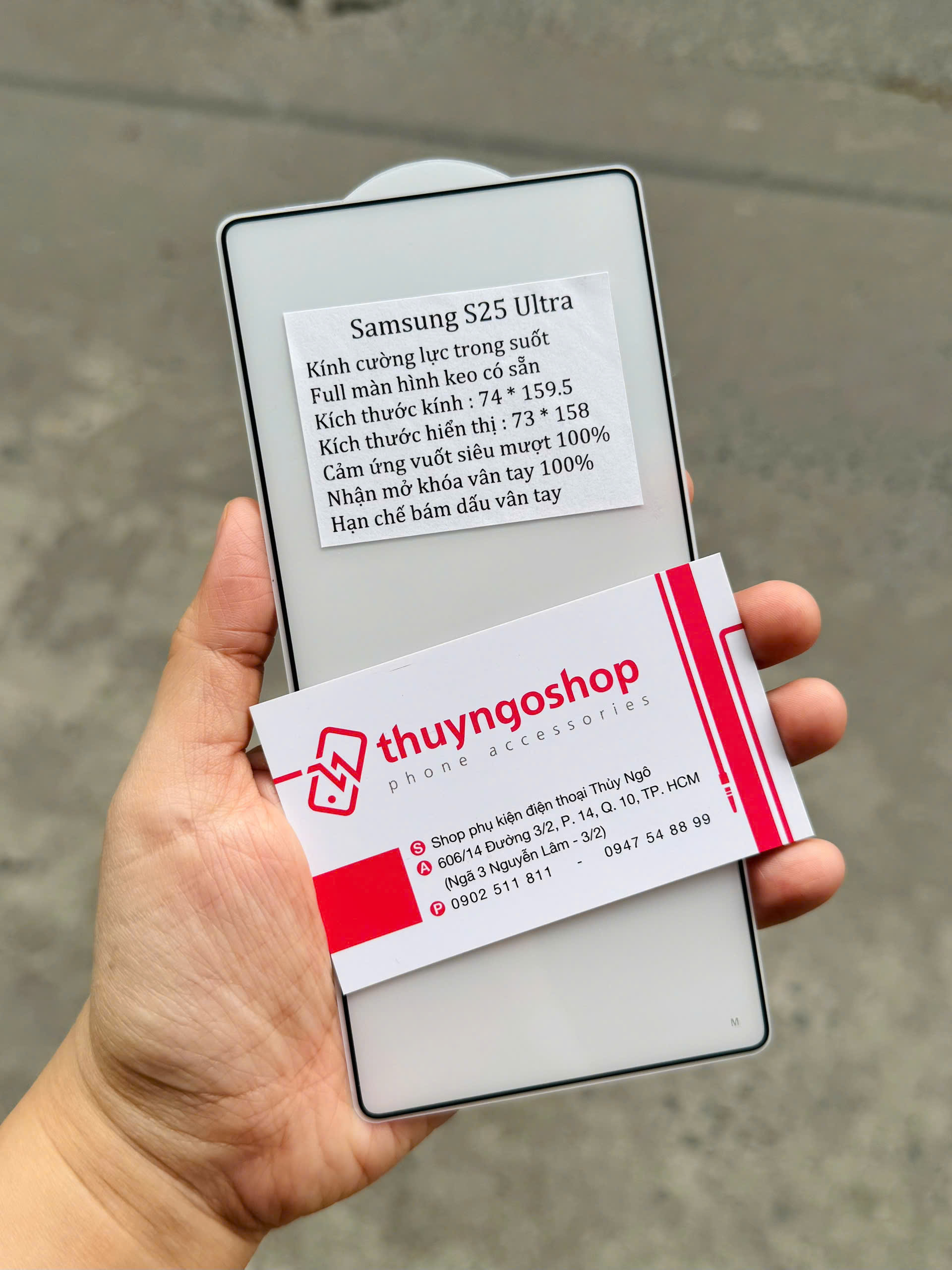 [Trong suốt] Kính cường lực Full màn hình Samsung S25 Ultra (nhận vân tay 100%)