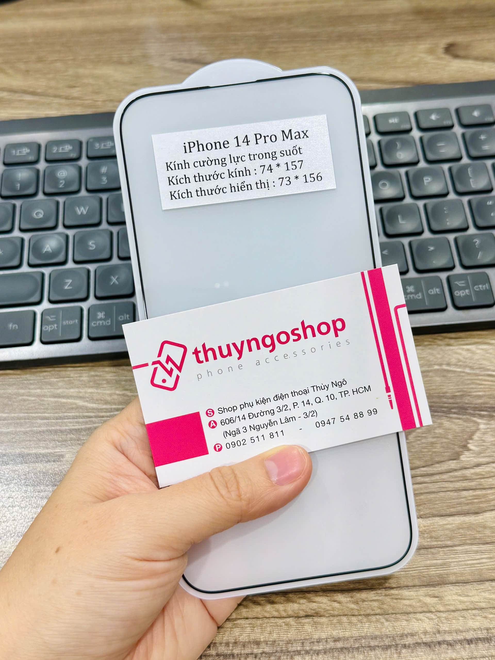 [Trong suốt] Kính cường lực Full màn hình iPhone 14 Pro Max