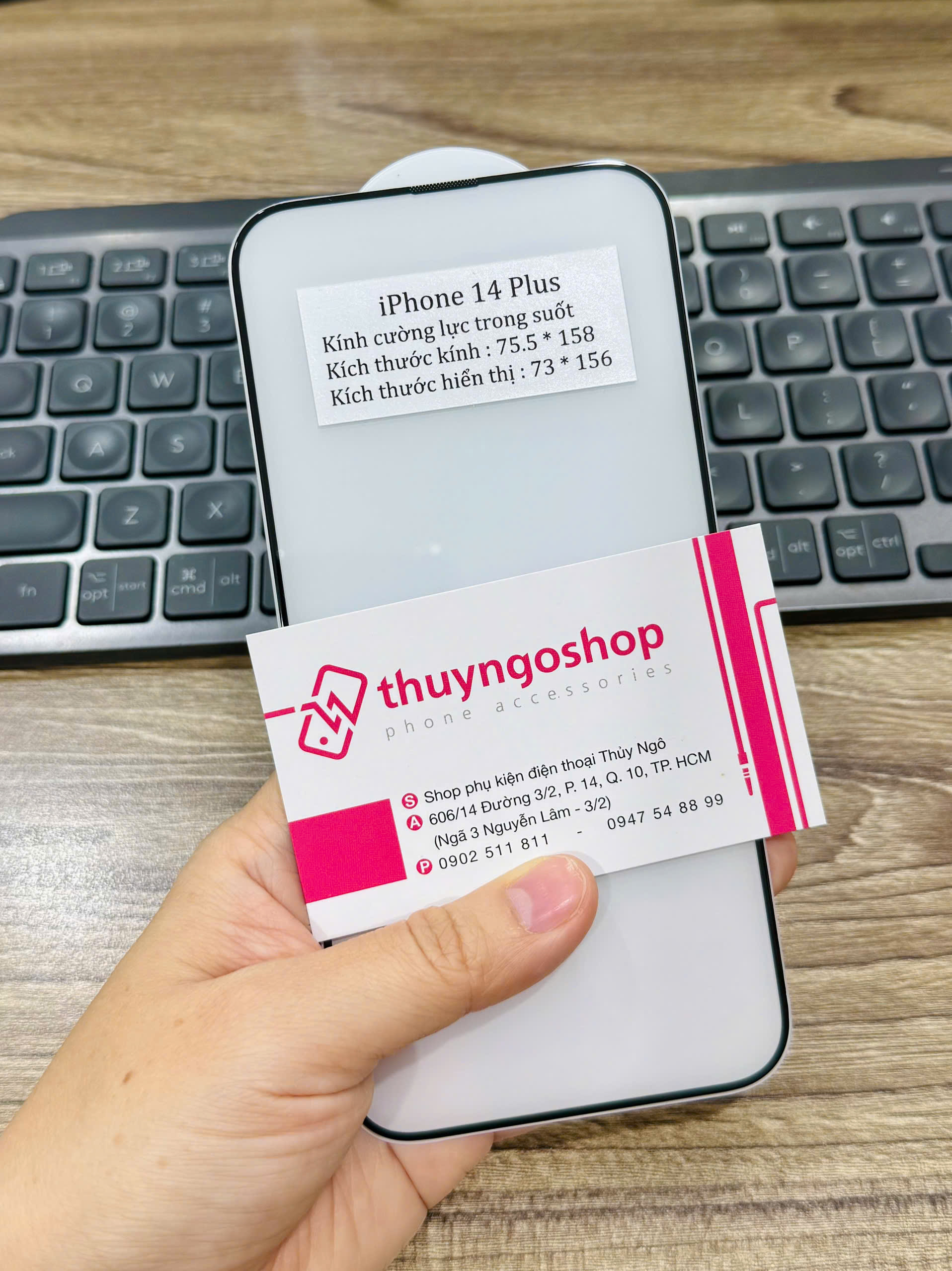 [Trong suốt] Kính cường lực Full màn hình iPhone 14 Plus