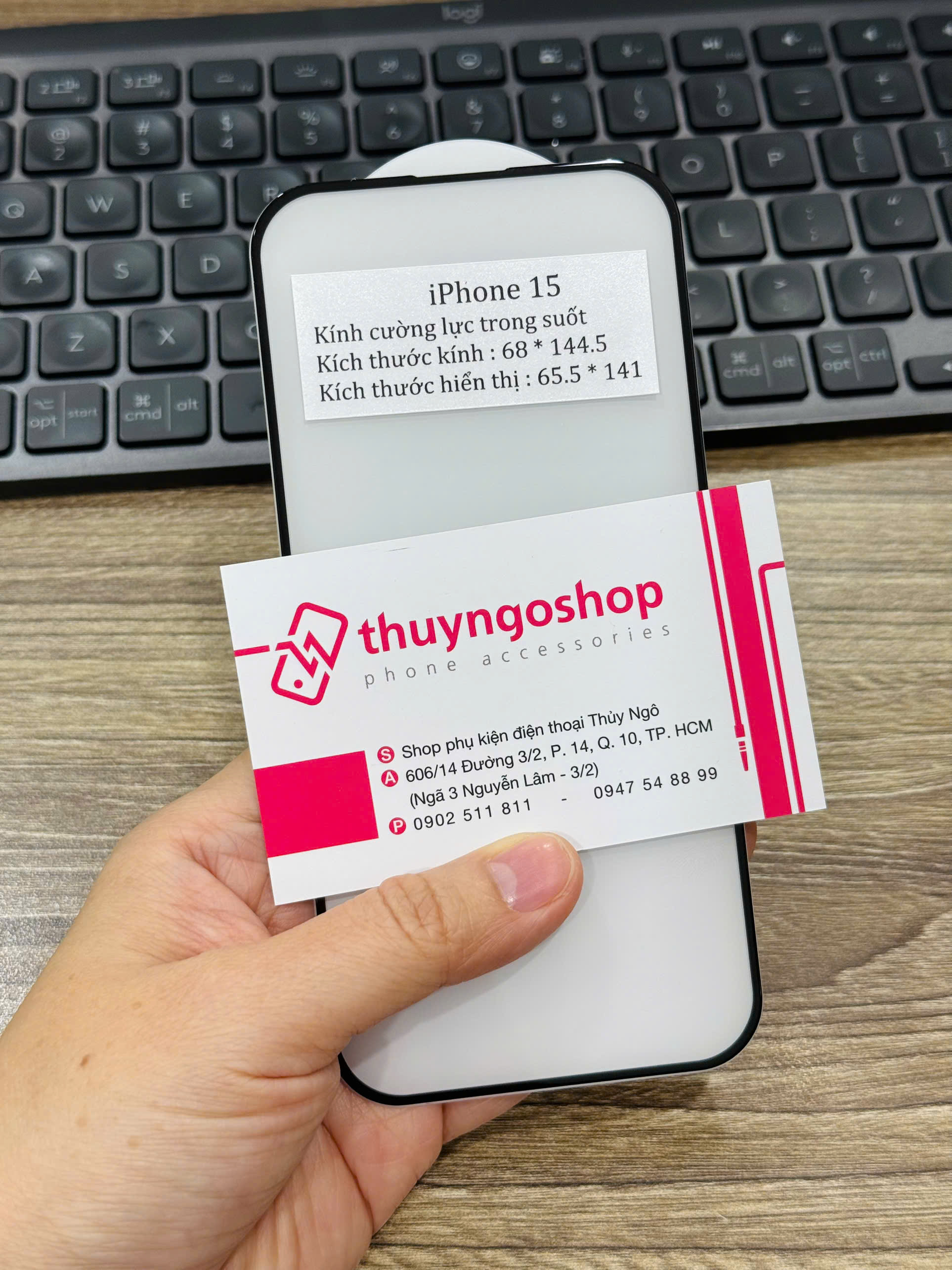[Trong suốt] Kính cường lực full màn hình iPhone 15