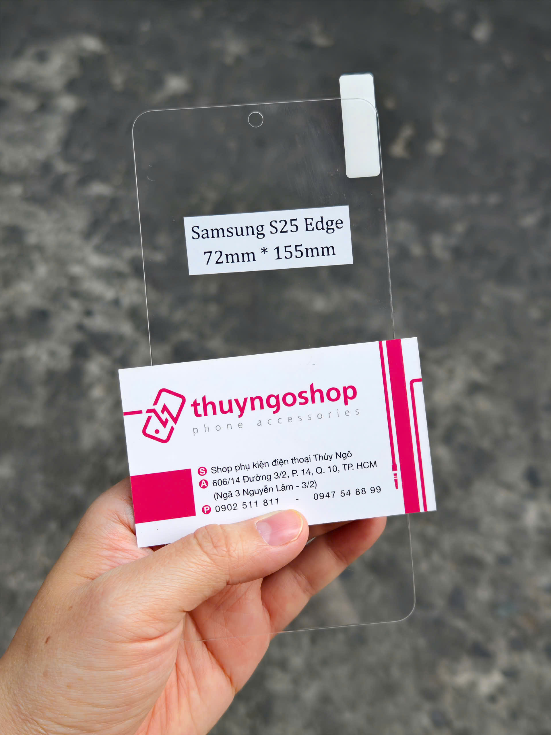Kính cường lực trong suốt full màn hình Samsung S25 Edge (kính không viền đen)