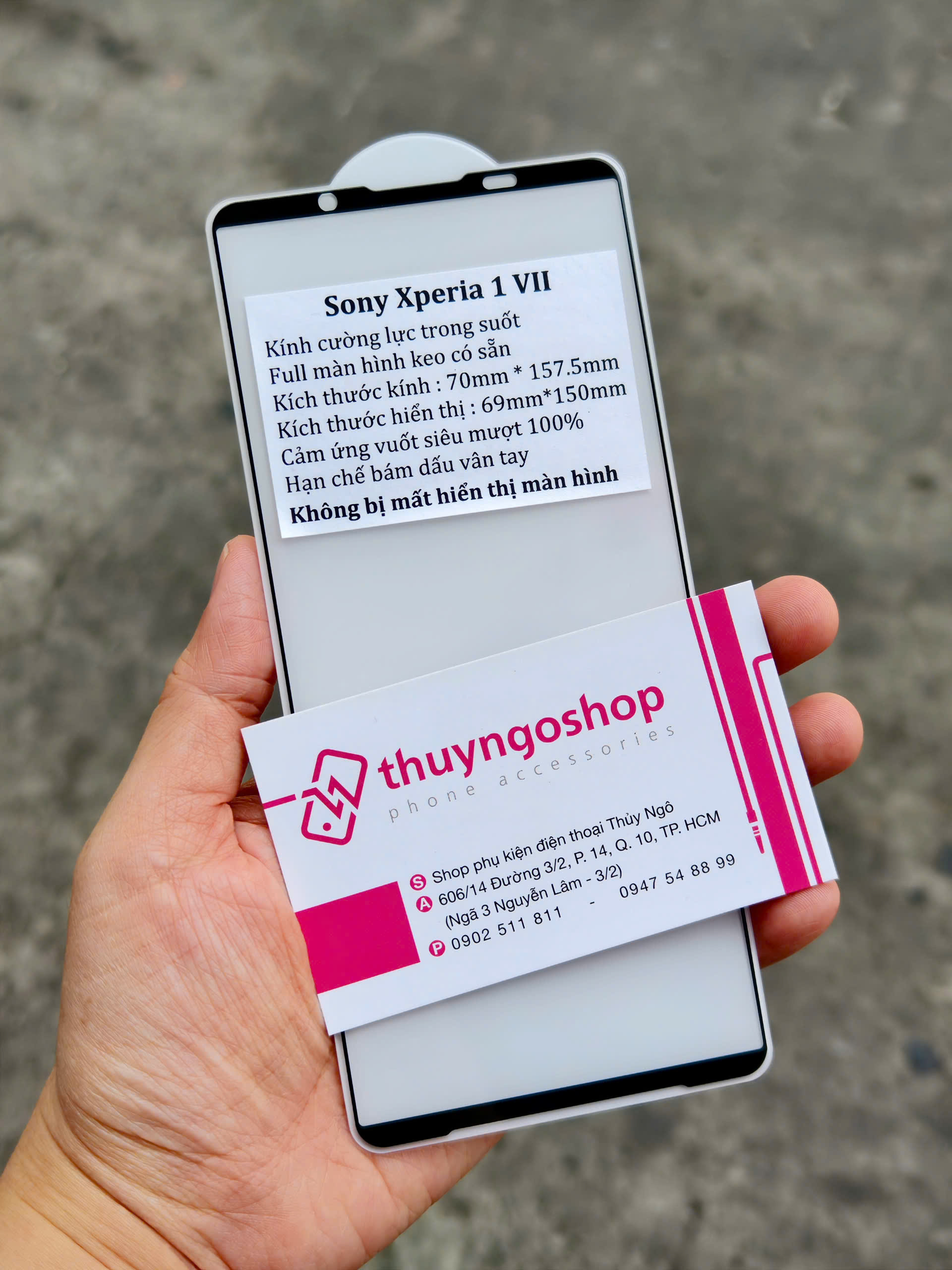 Kính cường lực trong suốt full màn hình Sony Xperia 1 VII