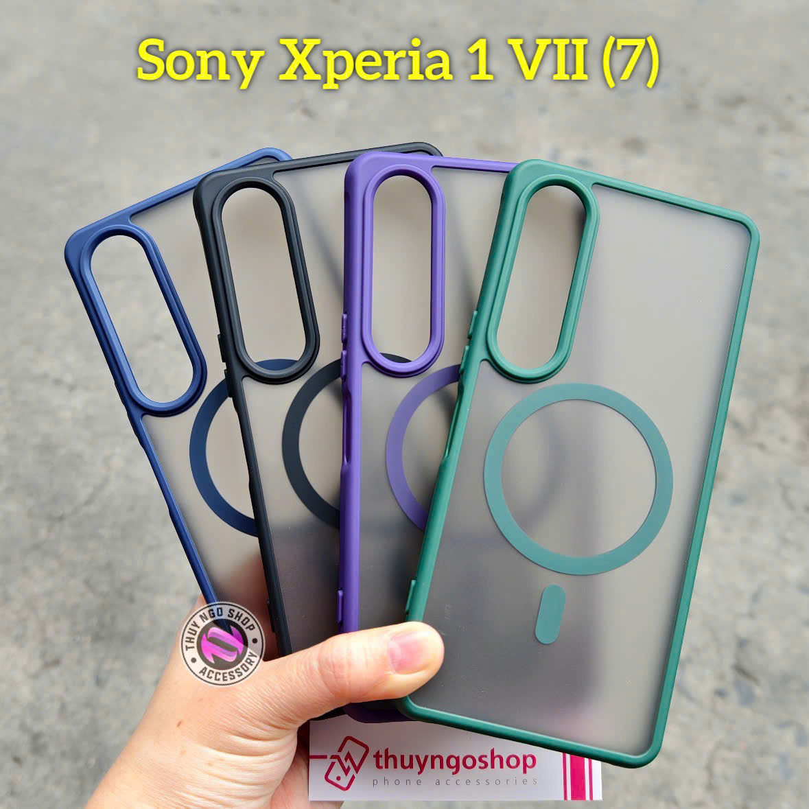 Ốp lưng mờ viền màu chống vân tay Sony Xperia 1 VII (có nam châm hít)