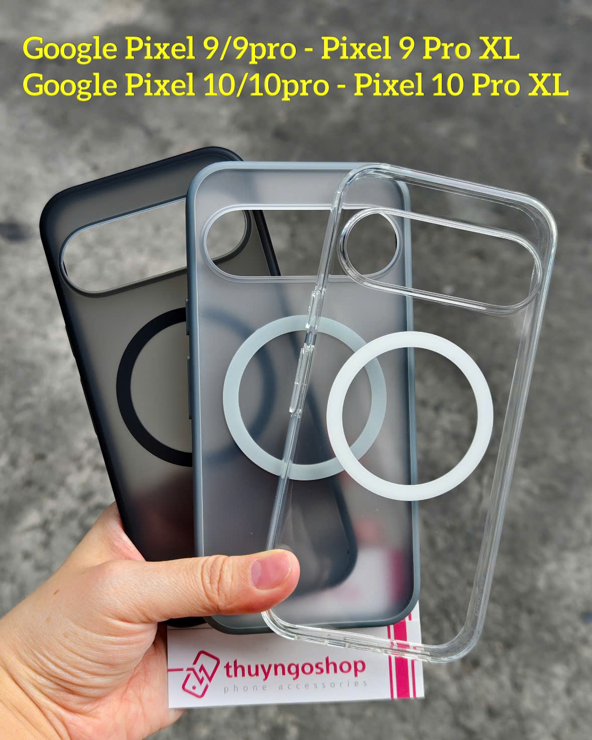 Ốp lưng mờ viền màu chống vân tay Google Pixel 10/10 Pro (có nam châm hít)
