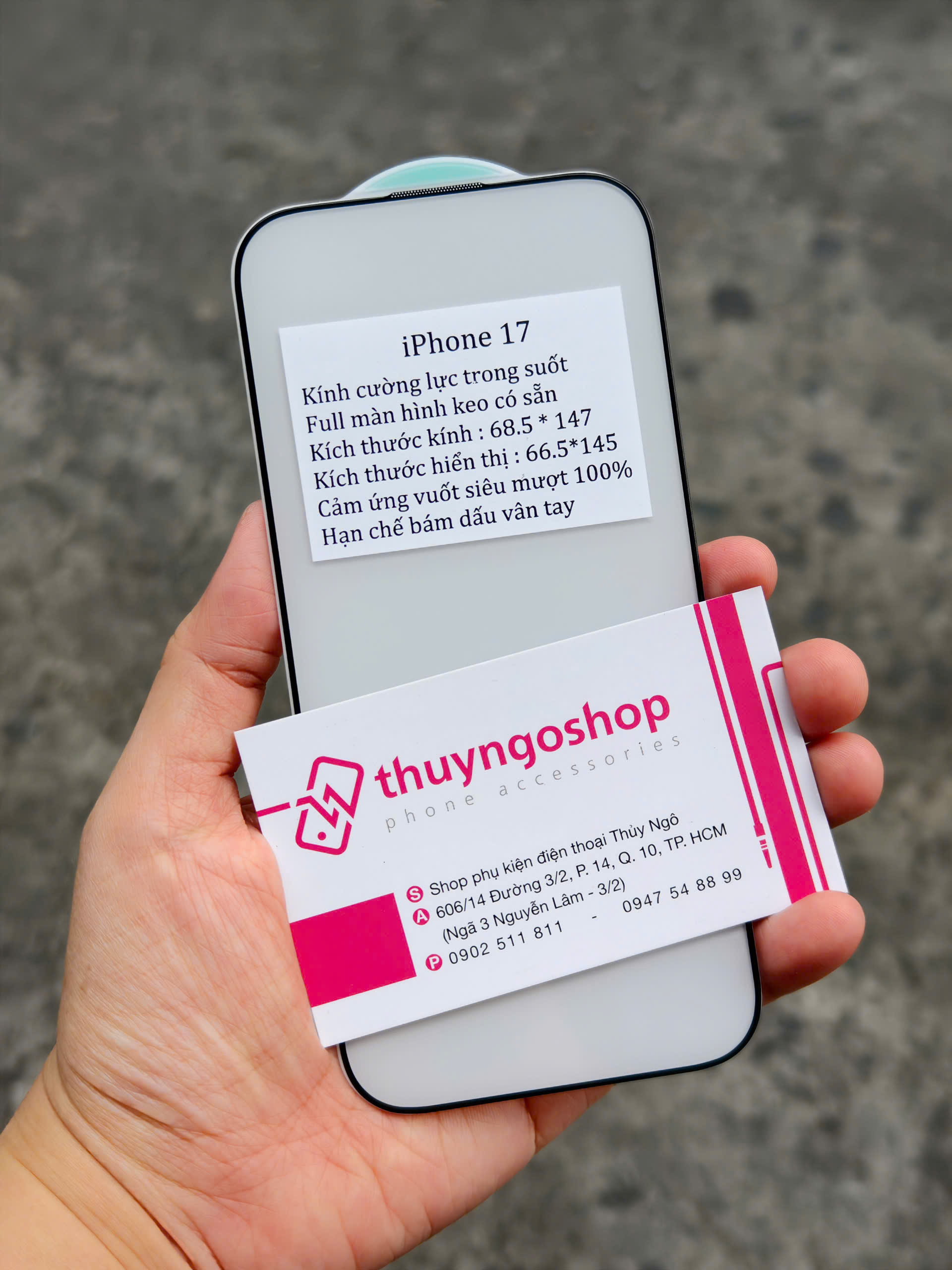 [Trong suốt] Kính cường lực full màn hình iPhone 17