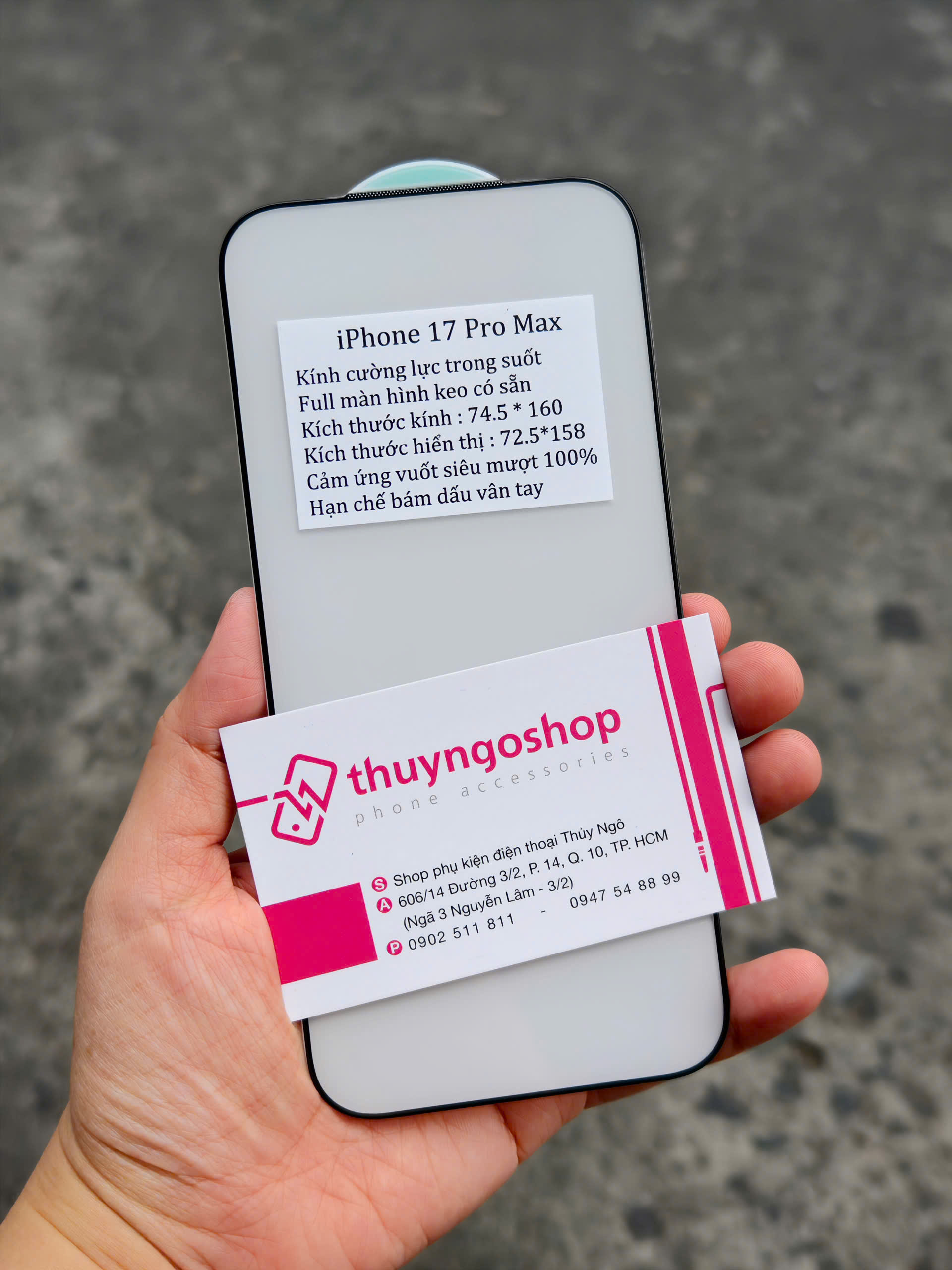 [Trong suốt] Kính cường lực full màn hình iPhone 17 Pro Max