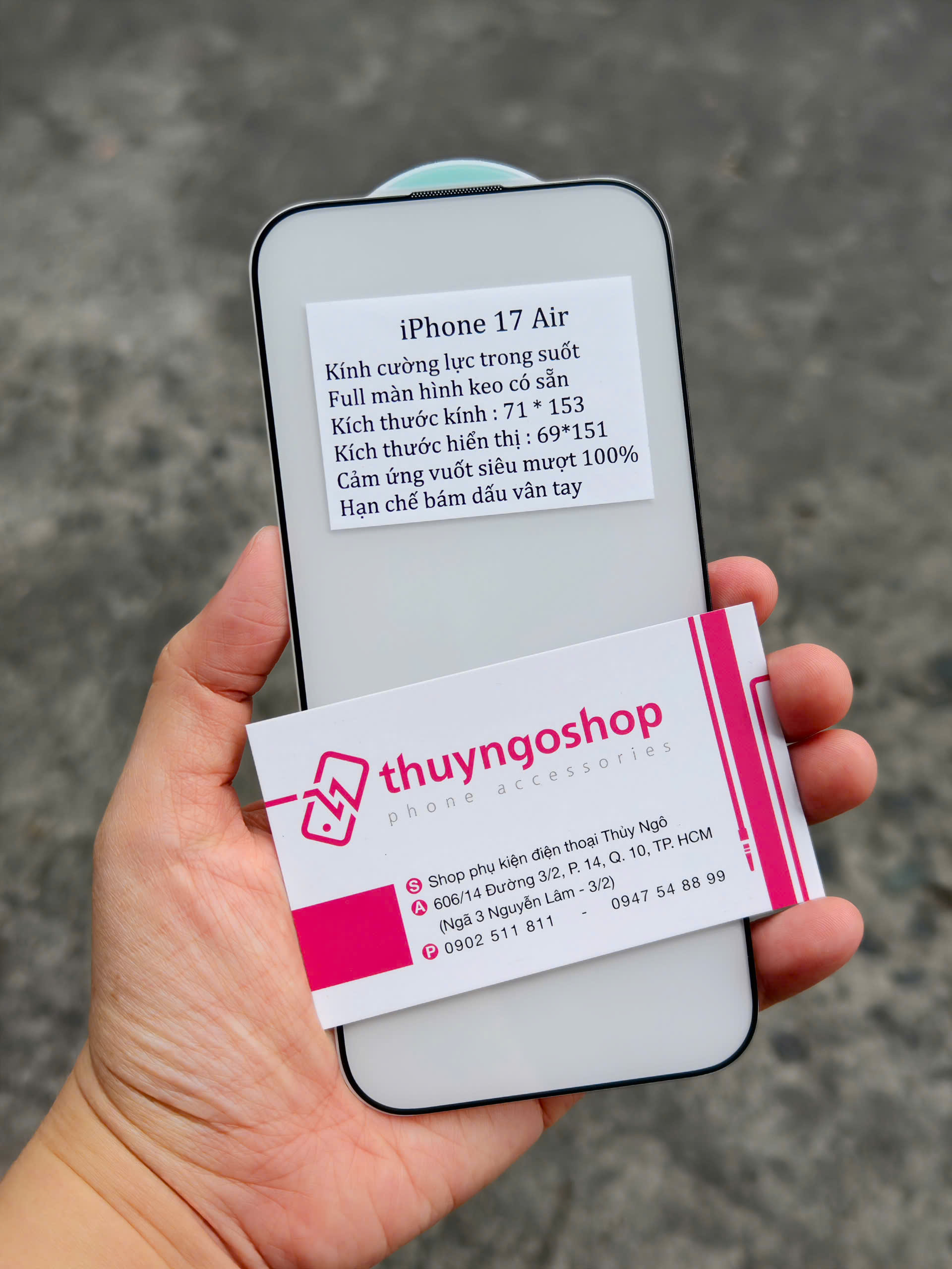 [Trong suốt] Kính cường lực full màn hình iPhone 17 Air