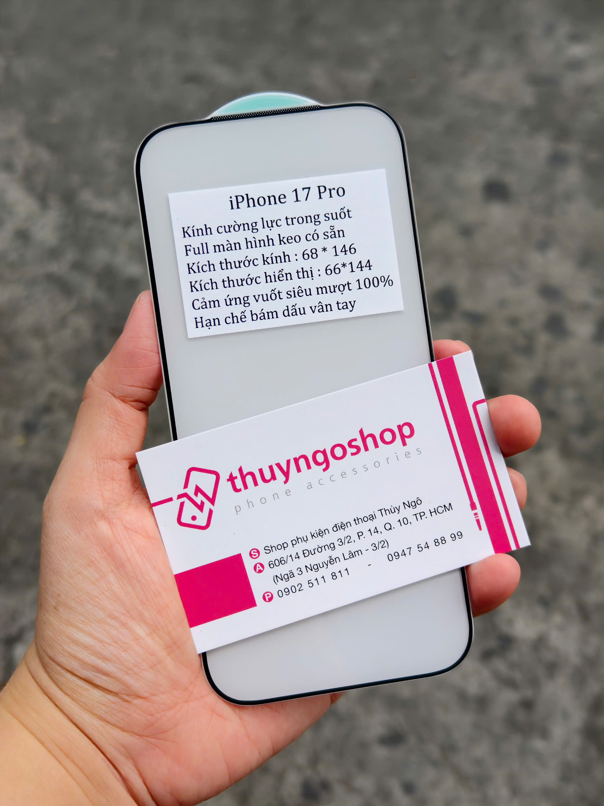 [Trong suốt] Kính cường lực full màn hình iPhone 17 Pro